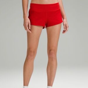 Red Lululemon 2.5 Speed Up Shorts Size 4